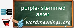WordMeaning blackboard for purple-stemmed aster